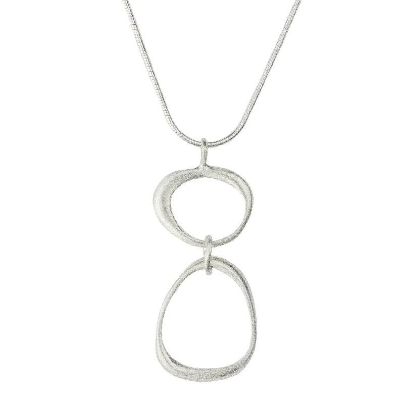 Simple minimalist necklaces-Large and Small Organic Circle Necklace