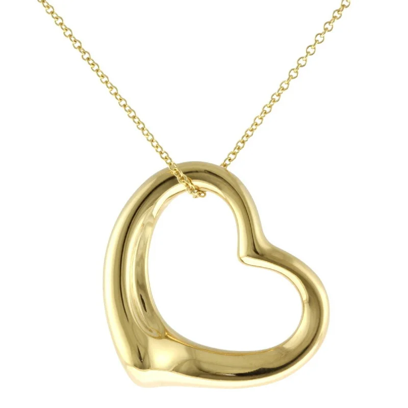 Uneven design necklaces-Tiffany Open Heart yellow  (18K) Necklace (Pre-Owned)