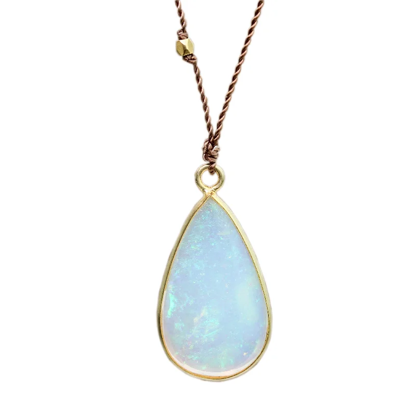 Luxe diamond necklaces-Teardrop Opal Necklace