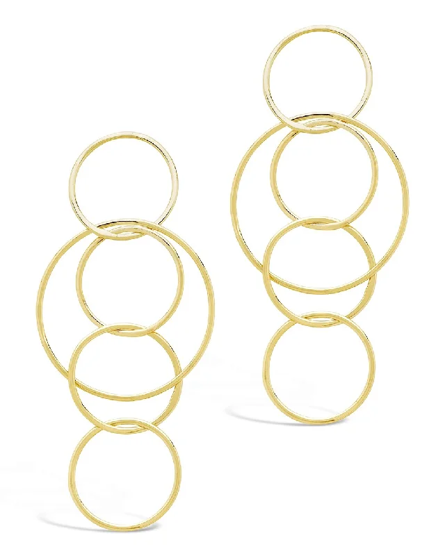 Roaring 20s earrings-Roaring 20s earrings-Linked Hoop Drop Earrings