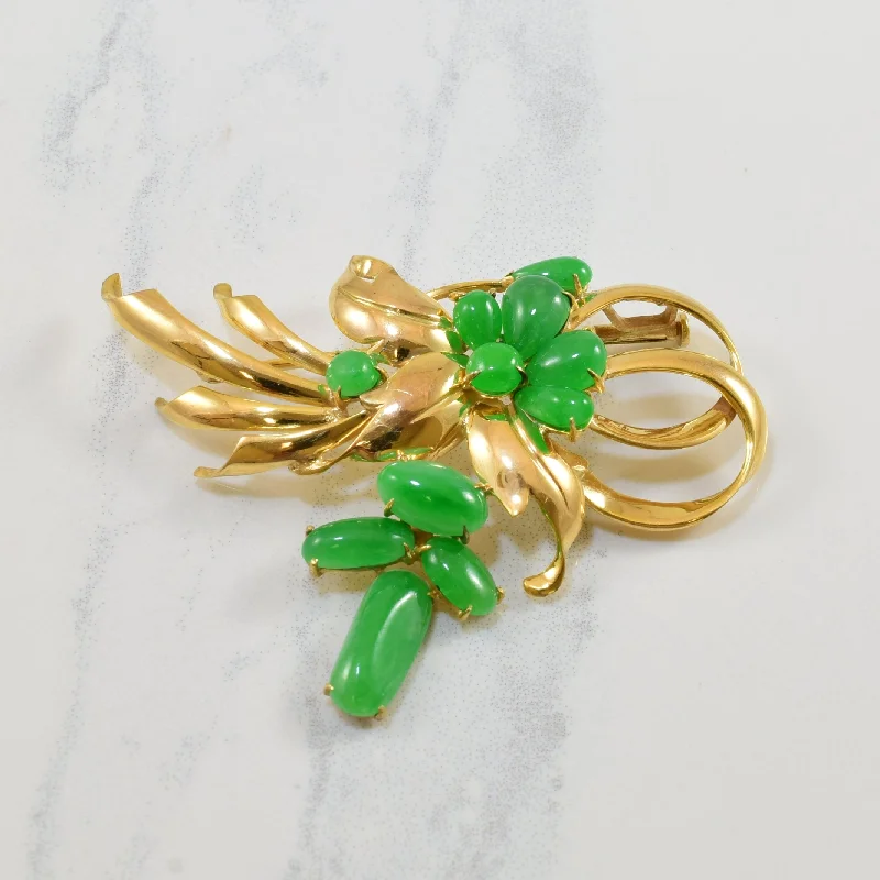 Retro pearl brooches-Jadeite Brooch | 7.00ctw |