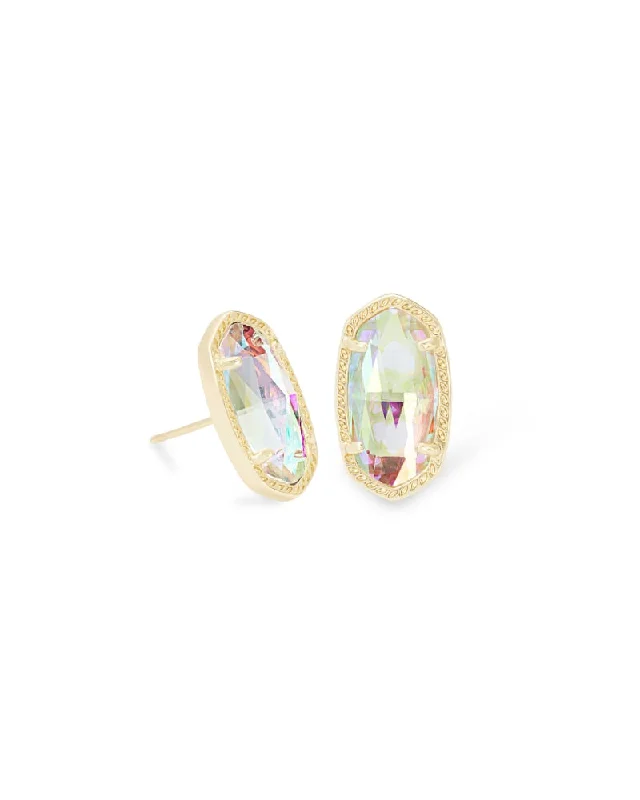 Dual-metal earrings-Dual-metal earrings-Ellie Gold Stud Earrings in Dichroic Glass by Kendra Scott