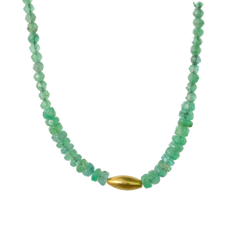 Threaded lace necklaces-Emerald Beaded Necklace