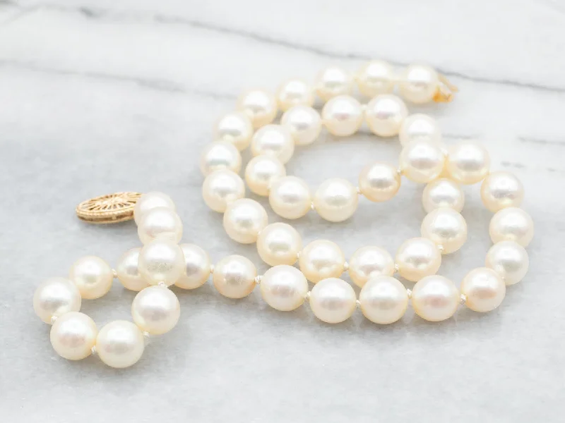 Swinging gem necklaces-Yellow Gold Pearl Necklace