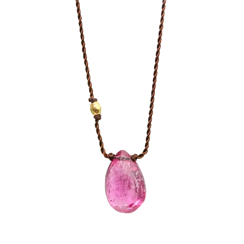 Sun phase necklaces-Pink Tourmaline Necklace