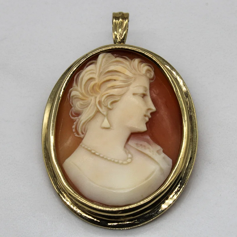 Horoscope theme brooches-Seashell Cameo Convertible Pendant/Brooch | 16.20ct |