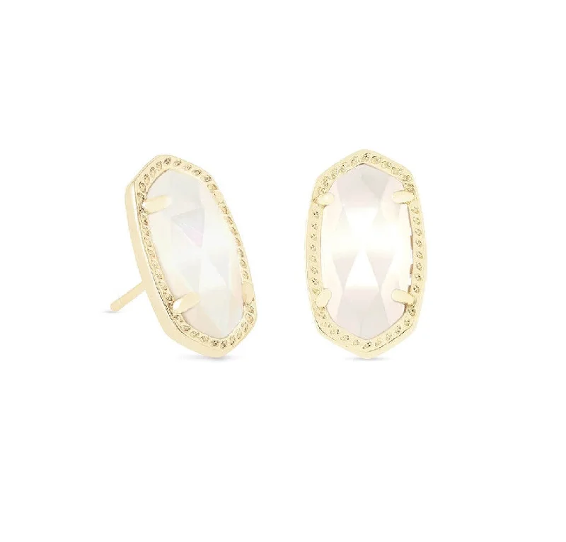 Tight hoop earrings-Tight hoop earrings-Ellie Gold Plated Earrings in Ivory Pearl by Kendra Scott