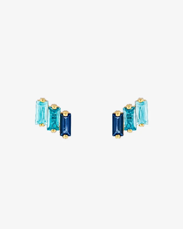 Onyx slice earrings-Onyx slice earrings-Amalfi Blue Ombre Studs