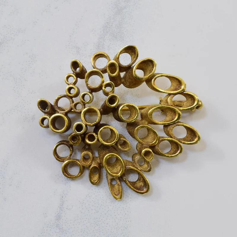 Rattan style brooches-Open Work Circle Cluster Brooch |