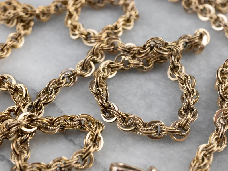 Linked chain necklaces-Victorian Gold Specialty Chain Necklace