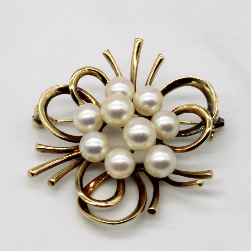 Rectangular gem brooches-Mikimoto' Vintage Pearl Brooch