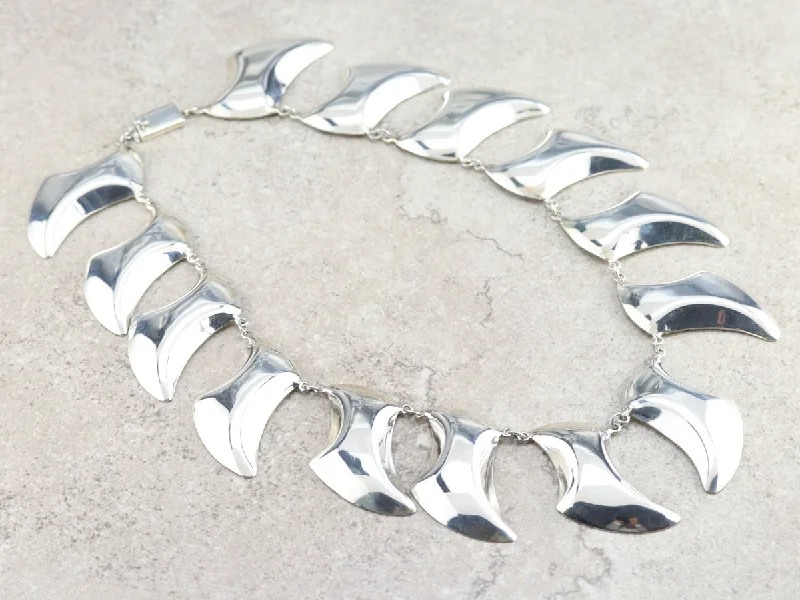 Double-layer necklaces-Modern Sterling Silver Necklace