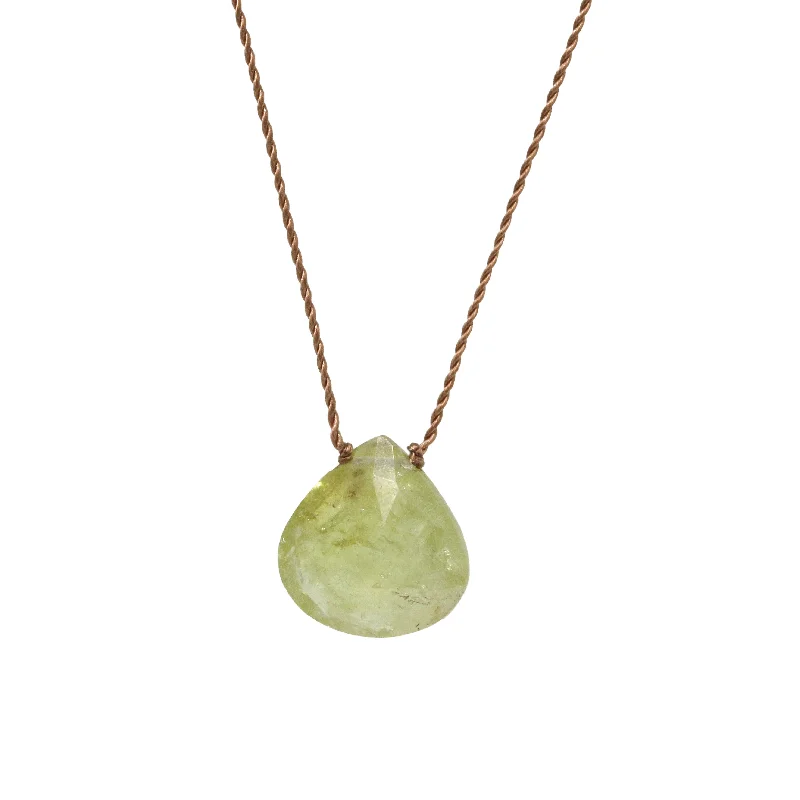 Protective eye necklaces-Green Garnet Necklace