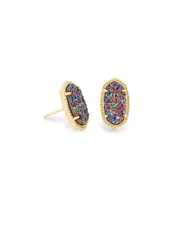 Faith cross earrings-Faith cross earrings-Ellie Gold Plated Earrings in Multi Drusy by Kendra Scott