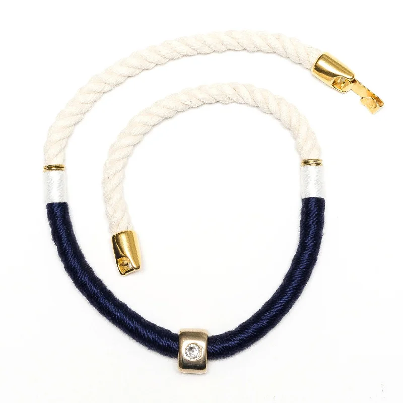 Wide link necklaces-Necklace - Belmont - Ivory/Navy/White/Gold