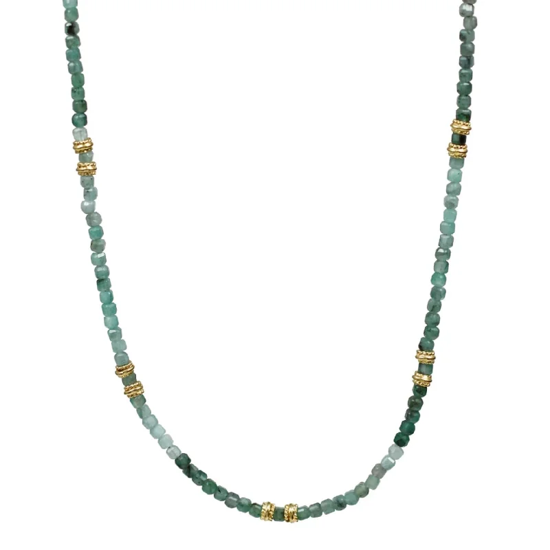 Stone-wrapped necklaces-Nox Emerald Necklace