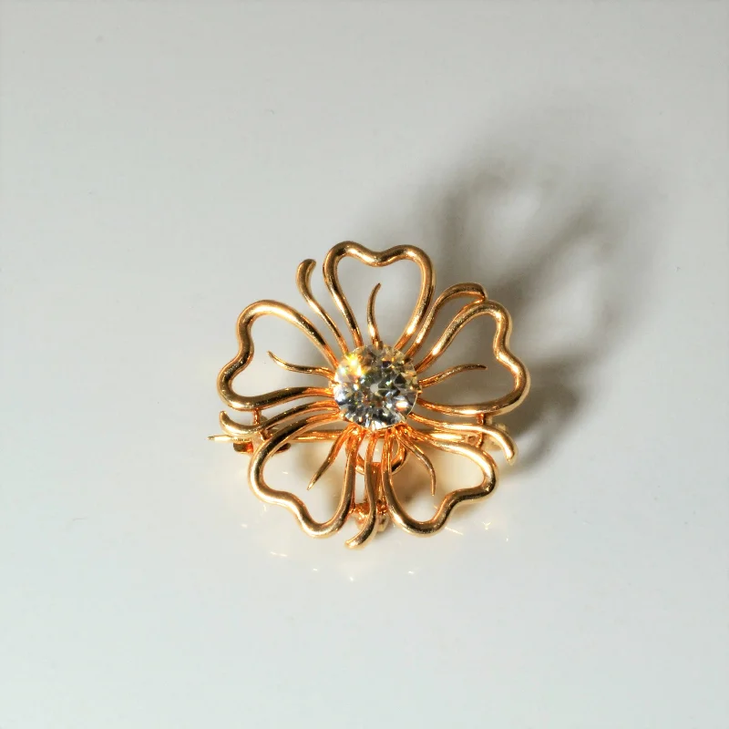 Sculpted art brooches-Old European Diamond Flower Brooch | 0.78ct |