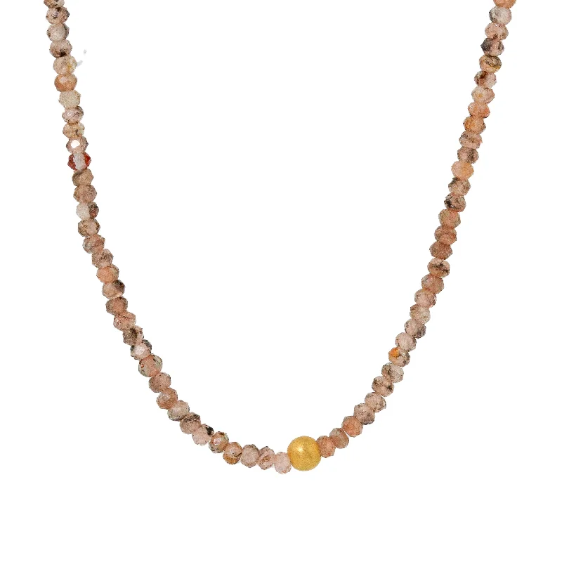 Short pendant necklaces-Andalucite + 18k Bead Necklace