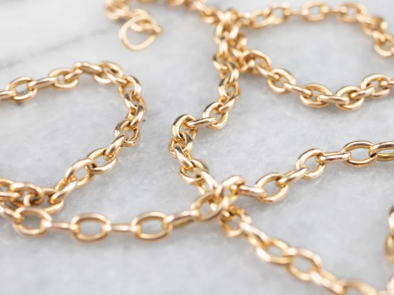 Fluid shape necklaces-Vintage Oval Link Chain Necklace