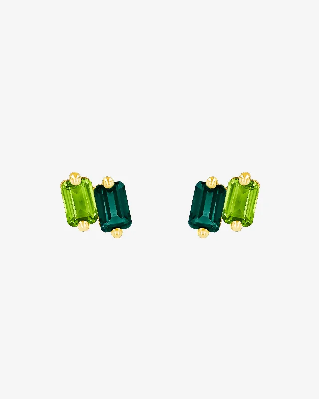 Pentagon stud earrings-Pentagon stud earrings-Ann Green Ombre Studs