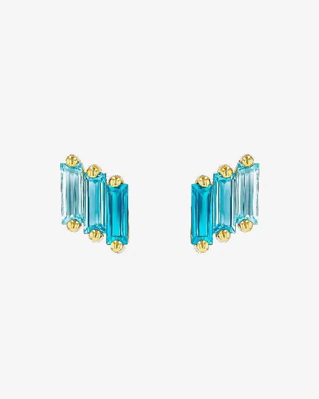 Straight drop earrings-Straight drop earrings-Amalfi Midi Light Blue Ombre Studs