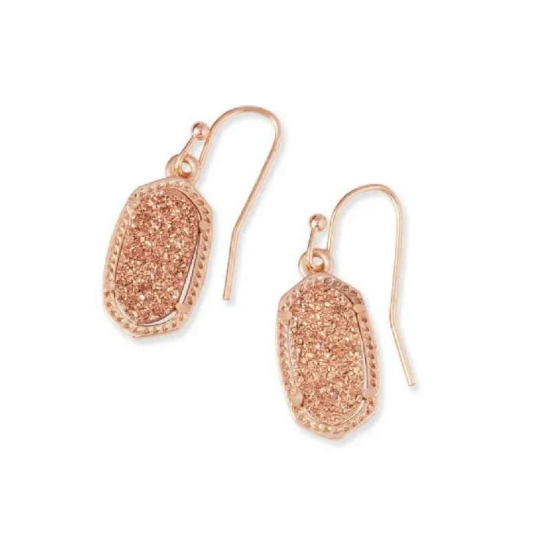 Freeform design earrings-Freeform design earrings-Lee Earrings Rose Gold Rose Gold Druzy by Kendra Scott