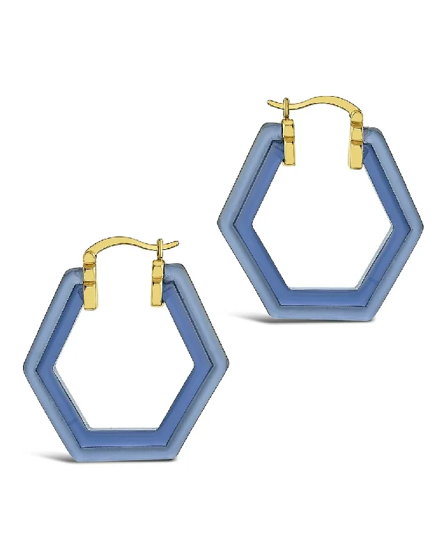 Giant hoop earrings-Giant hoop earrings-Lucite Hex Hoops