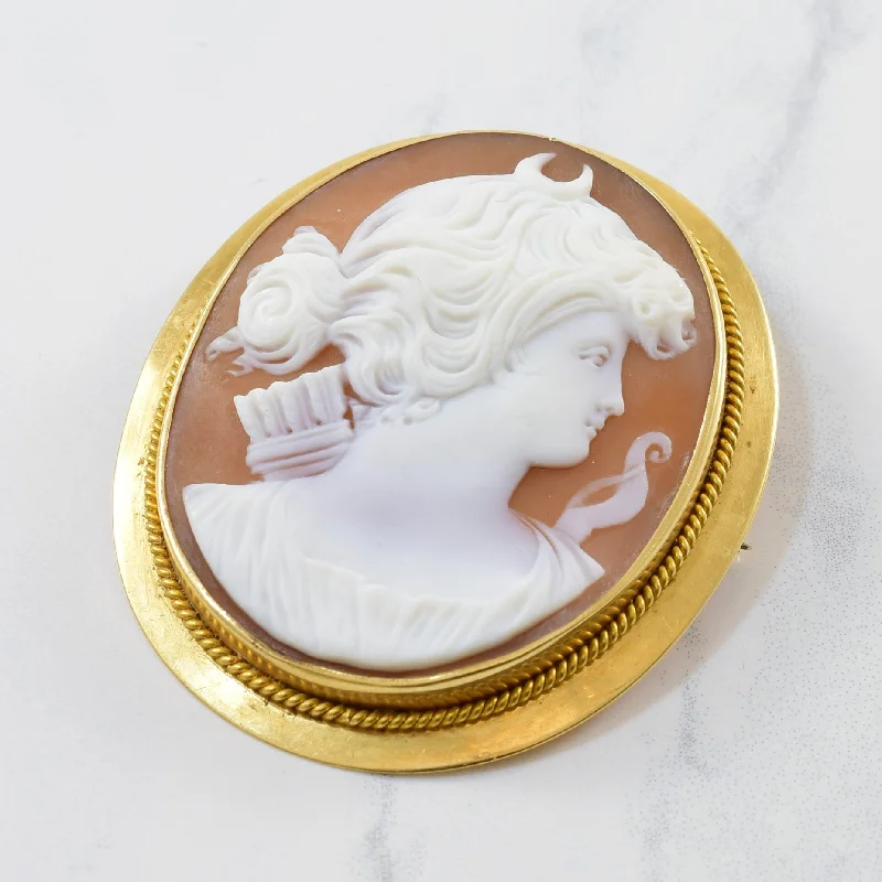 Malachite brooches-Intricate Edwardian Cameo Brooch/Pendant | 30.00 ct |