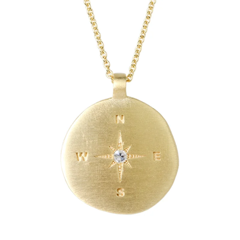 Shimmering druzy necklaces-Direction Compass Necklace