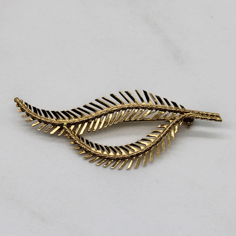 Regency style brooches-18k Yellow Gold Fern Brooch |