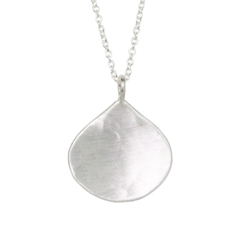 Hidden clasp necklaces-Small Hammered Teardrop Necklace