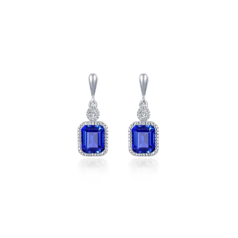 Small wing earrings-Small wing earrings-SS/PT 1.82cttw Simulated Diamond & Lab Grown Sapphire Earrings