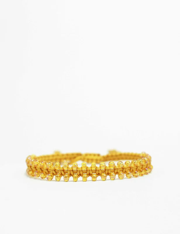 Thick gem bangles-Ally Seed Bead in Mustard