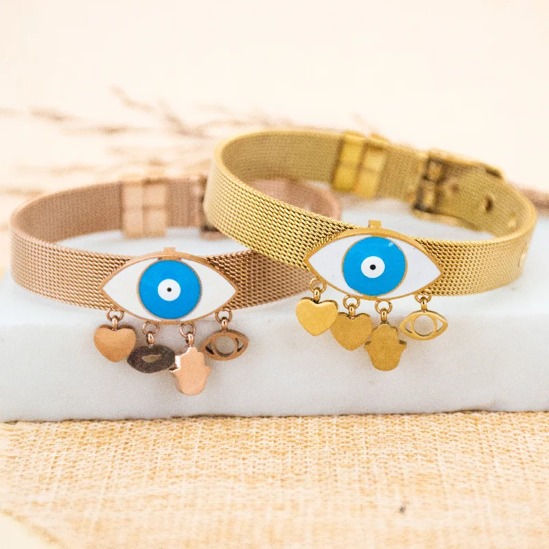 Coral bead bangles-Eye Evil Charm Watch Belt