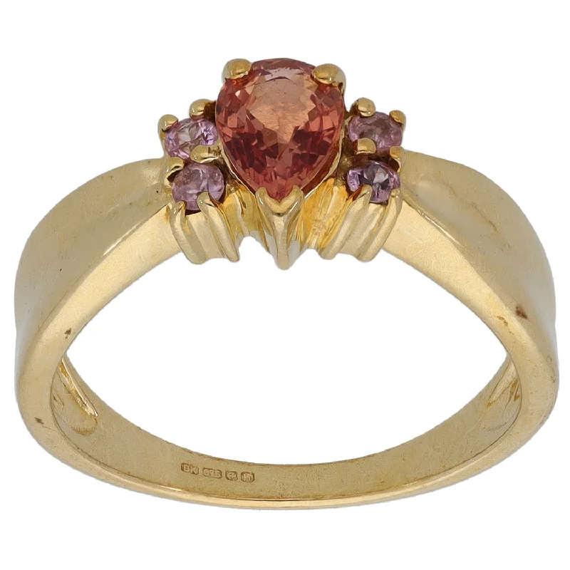 Pink gold rings-9ct Gold Sapphire Dress/Cocktail Ring Size N