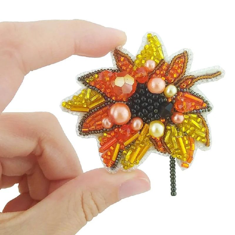 Faith cross brooches-BP-228C Beadwork kit for creating brooch Crystal Art "Sunflower"