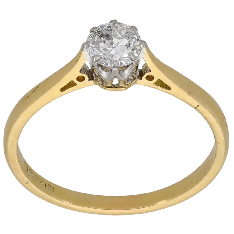 Hand-carved rings-18ct Gold 0.38ct Diamond Solitaire Ring Size N