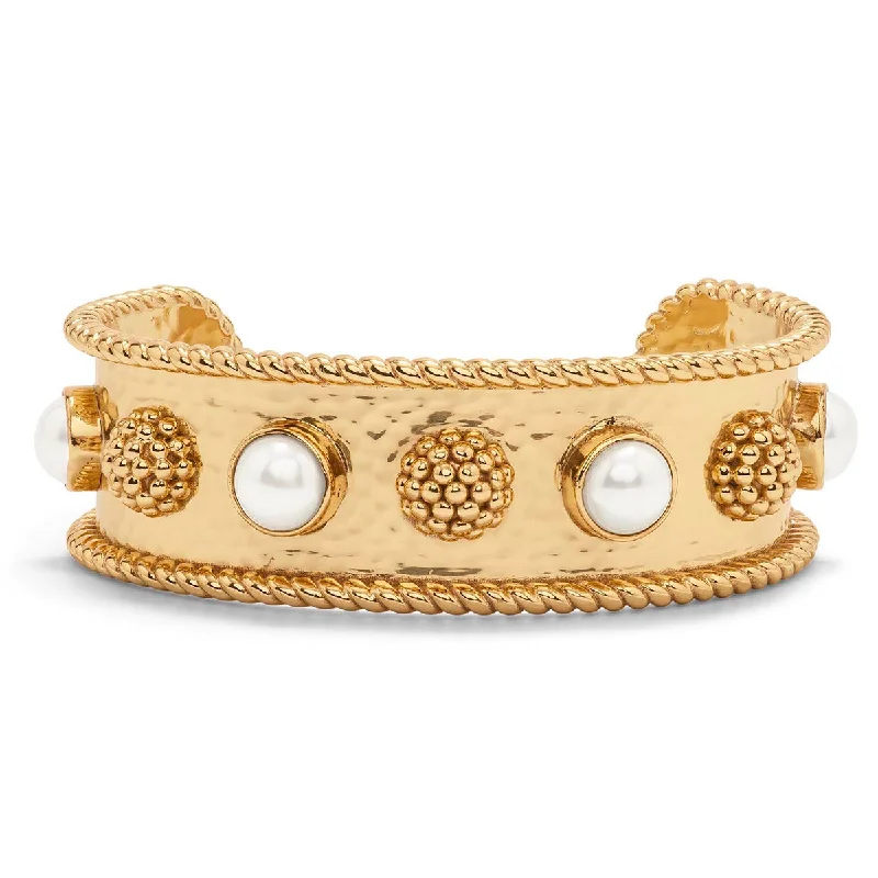 Retro cameo bracelets-Berry Gem Cuff - Pearl