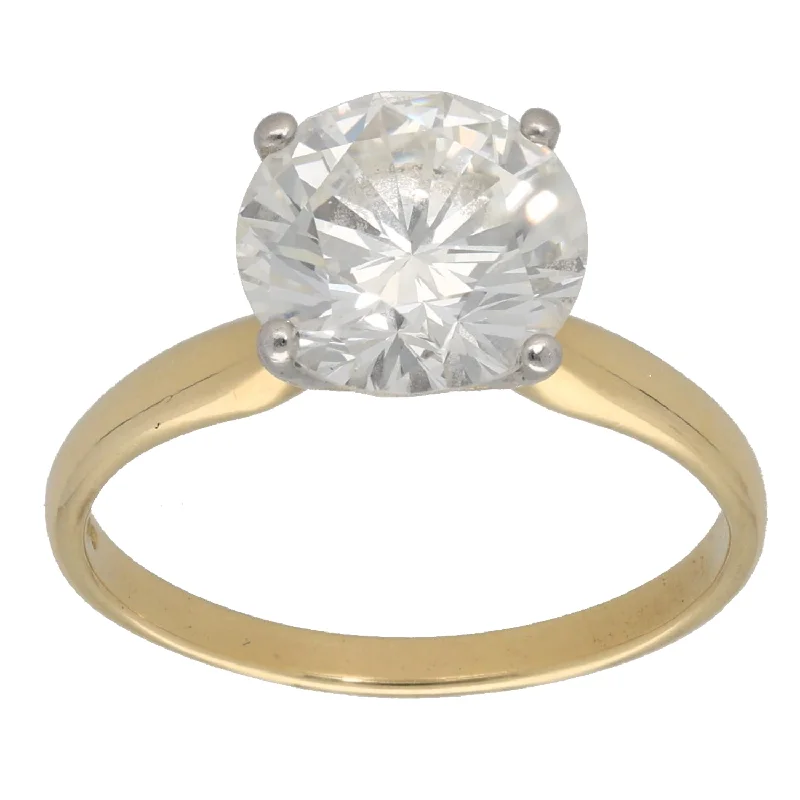 Bird motif rings-18ct Gold 3.26ct Diamond Solitaire Ring Size P