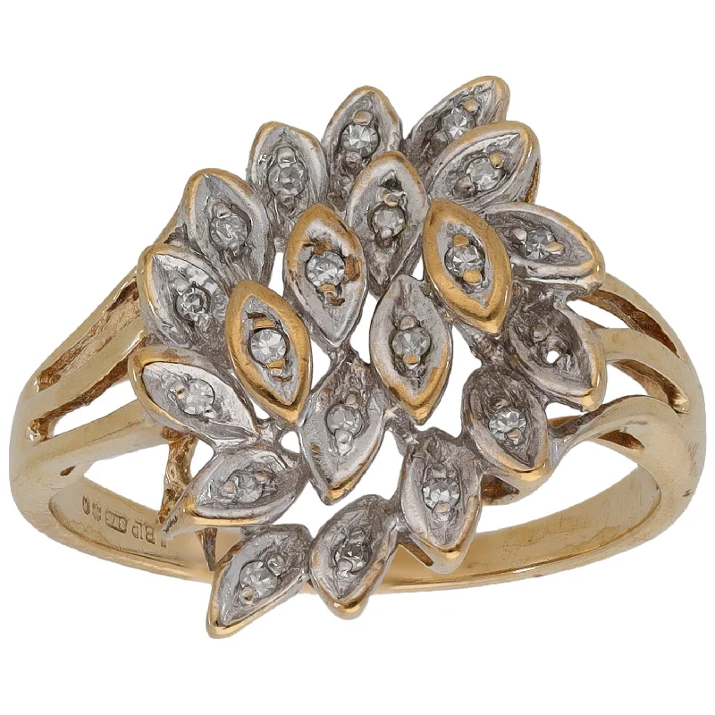 Wave pattern rings-9ct Gold 0.10ct Diamond Dress/Cocktail Ring Size O