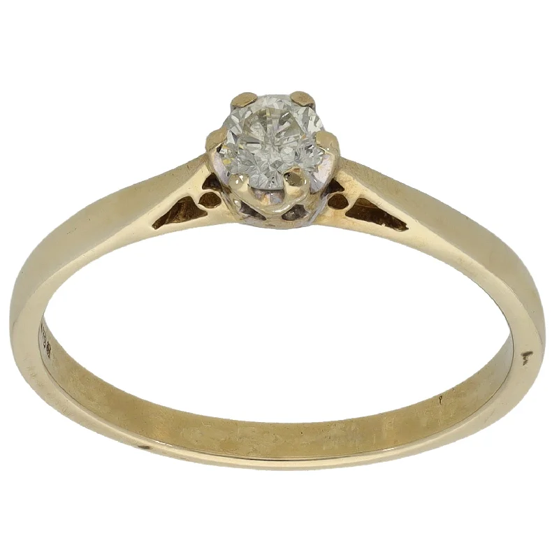 Horoscope birthstone rings-9ct Gold 0.25ct Diamond Solitaire Ring Size P