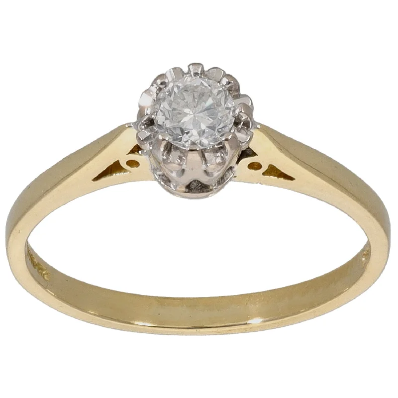 Radiant star rings-18ct Gold 0.25ct Diamond Solitaire Ring Size L