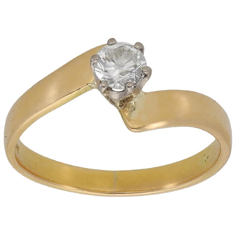 Protective eye rings-18ct Gold 0.25ct Diamond Solitaire Ring Size L