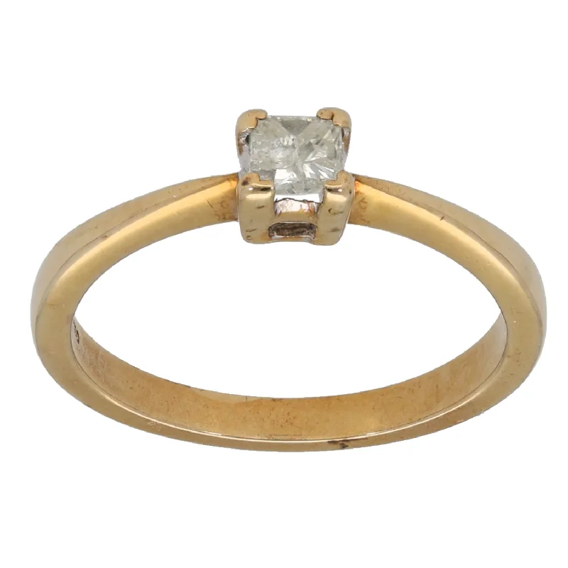 Ornate accent rings-9ct Gold 0.25ct Diamond Solitaire Ring Size K