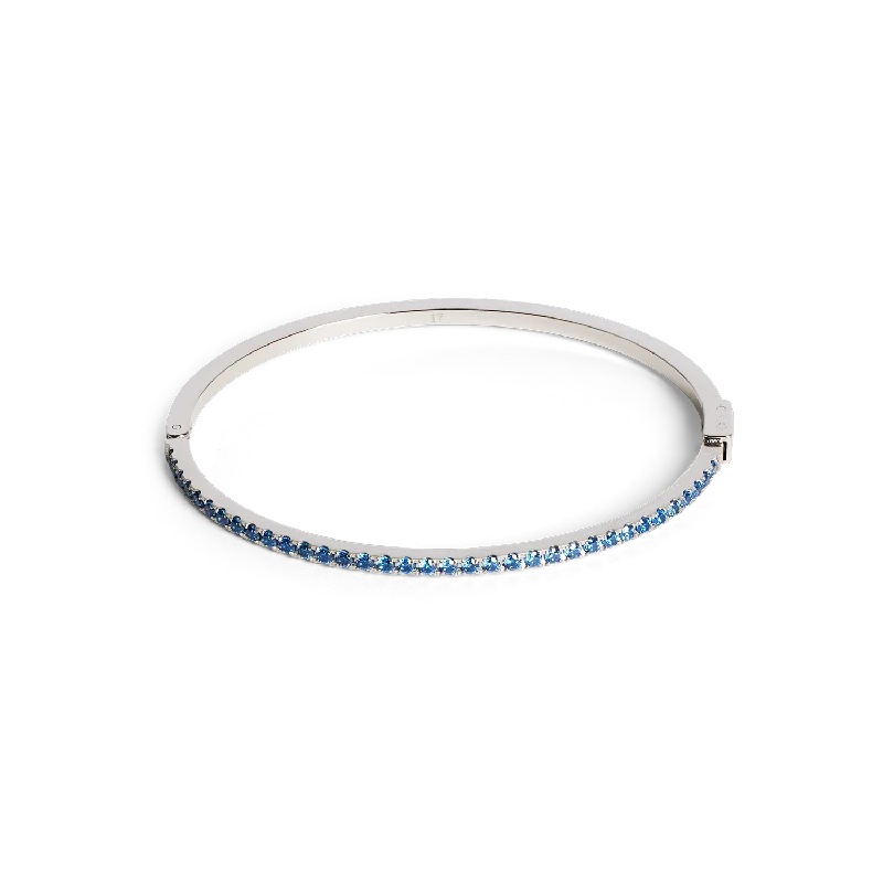 Waxing moon bangles-Eternal Love bangle silver-blue