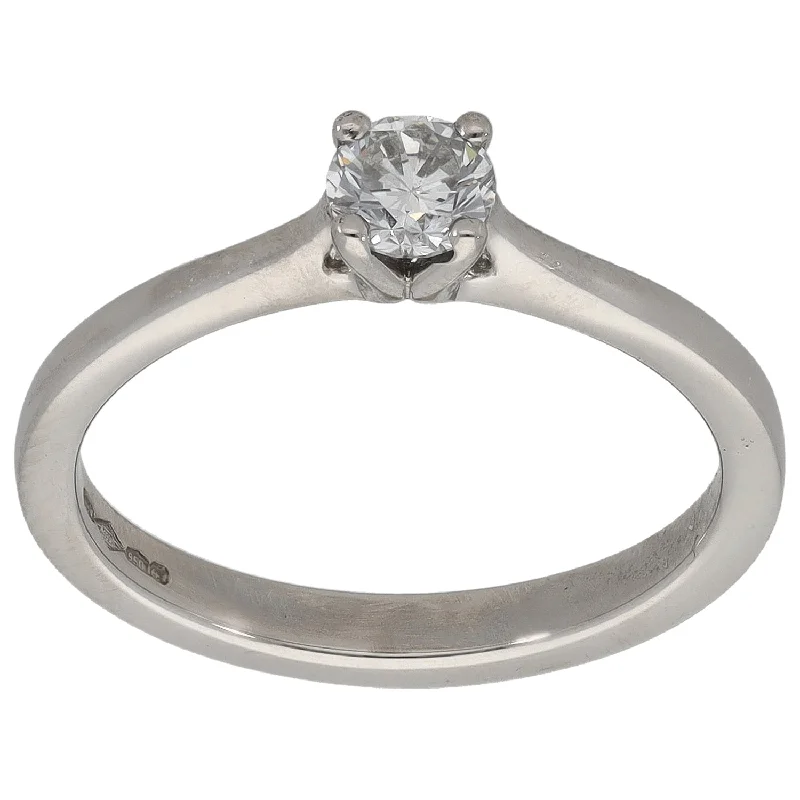 Rough texture rings-Platinum 0.33ct Diamond Solitaire Ring Size M