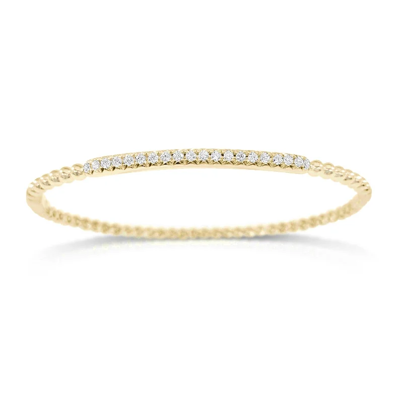 Rough cuff bracelets-Joelle Collection Diamond Bangle 14K Yellow Gold 3/8 CT TDW