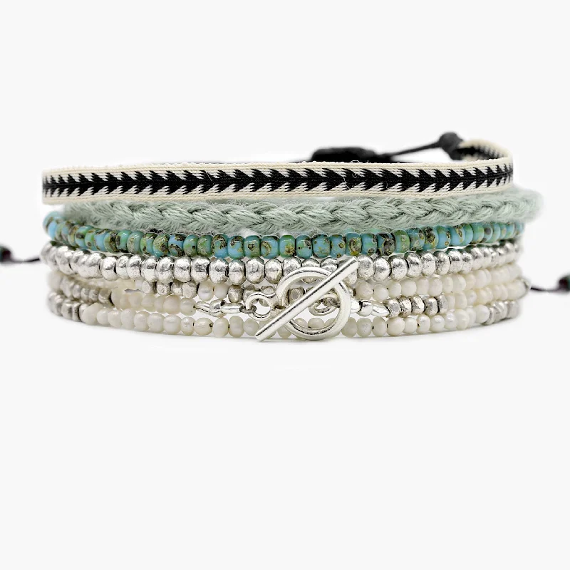 Coiled wire bangles-The Courchevel Stack