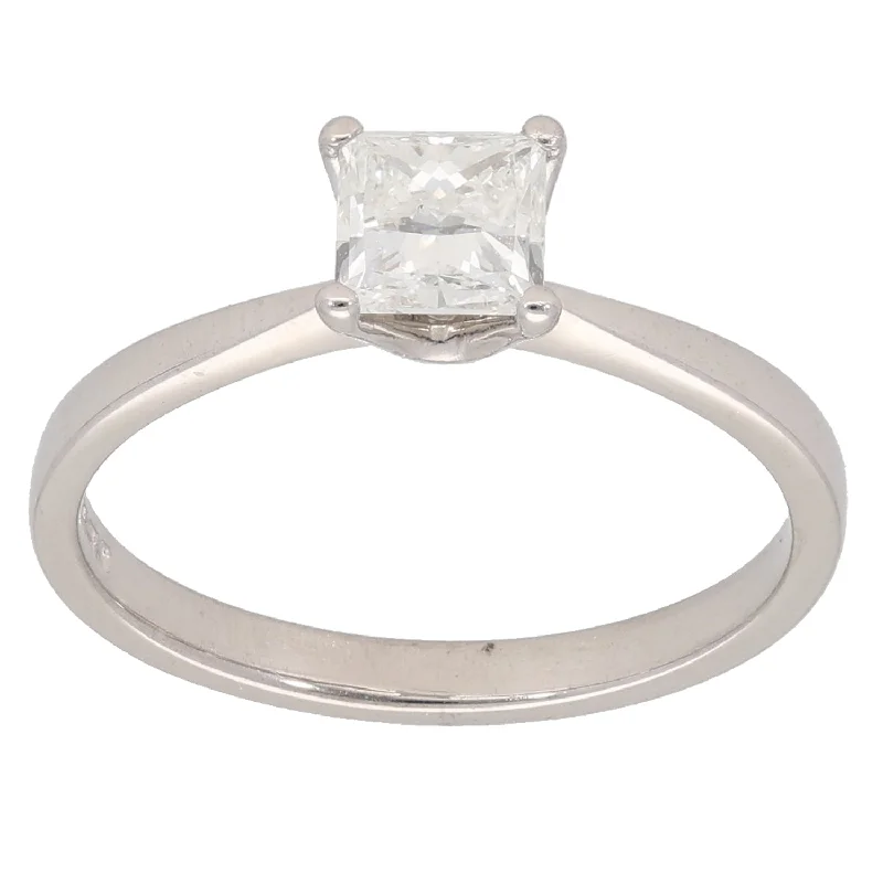 Horoscope birthstone rings-18ct White Gold 0.69ct Diamond Solitaire Ring Size M