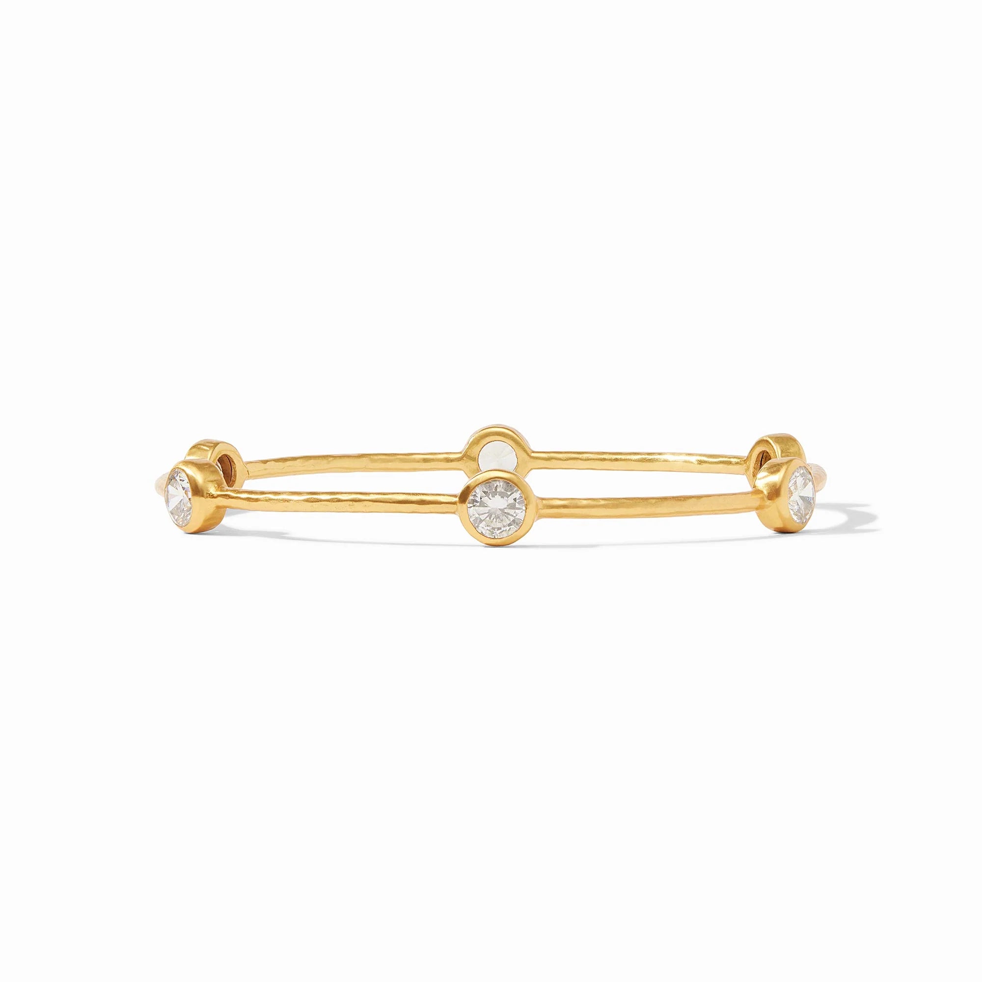 Frosted bead bracelets-MILANO BANGLE - CUBIC ZIRCONIA